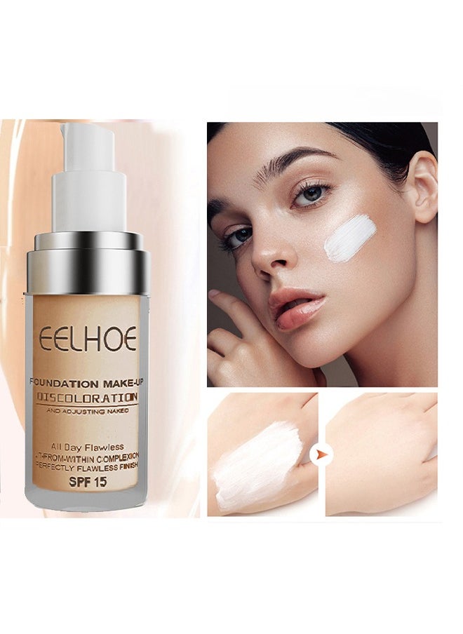 EELHOE - Foundation Make Up SPF 15,Colour Changing Foundation for Different Skin Tone, Foundation Makeup Base Nude Face Liquid Full Coverage Concealer 30ml - Image 1