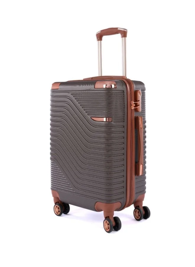 ليمرا طقم شنط سفر مكون من خمس حقائب أمتعة لون بني بمقاس 32"/28"/24"/20"/12 انش