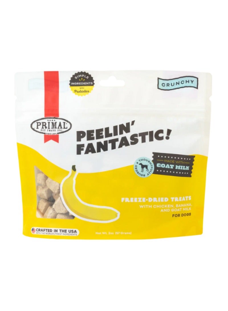 Primal Pet Foods Peelin’ Fantastic Chicken And Banana With Goat Milk Freeze Dried Treat For Dog 57g - Image 1
