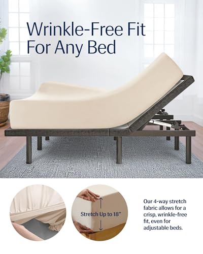 REST® Evercool®+ Cooling Sheet Set, Queen Size, Snow Ivory, Breathable Bed Sheets for Hot Sleeper and Night Sweats, with Pillowcases, with Ionic+ Self-Cleaning Silver Yarn for Sensitive Skin, 4PCS - Image 5