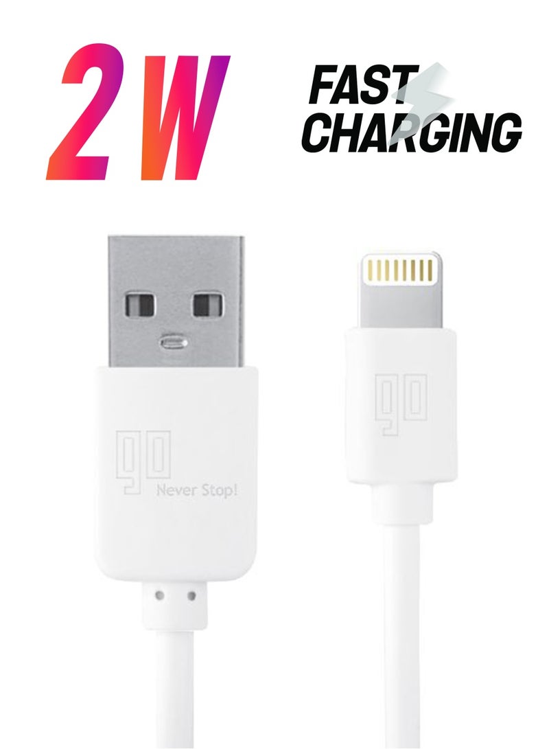 GO Lightning Cable 2.4 Ampere For Charge And Sync White - Image 1