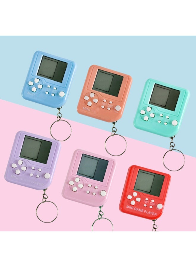 Mini Portable Game Console Toy Electronic Blocks Retro Classic Gift Keychain Toy Handheld Video Game Player Key Ring-Color:Macaroon Pink  - Image 2