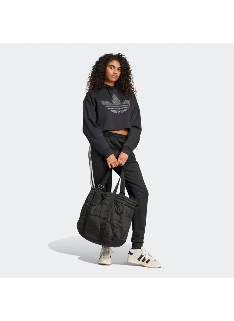 adidas Originals Rhinestone Trefoil Cropped Hoodie