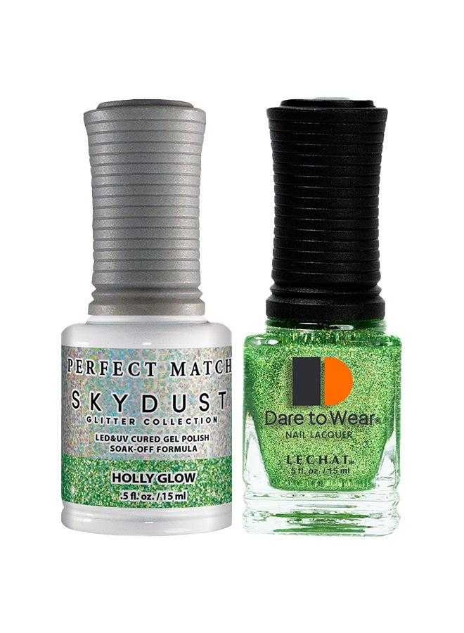 Lechat Gel Nail Polish, Gel Polish Soak Off Led U V Nail Gel Polish Sky Dust Glitter Holly Glow Sdms17 - Image 1