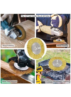 Inditrust Inditrust 65mm FLAT TYPE Crimped Round wire brush wheel 14inch tool for rust removal paint removal deburring sharp edges 5 PCS  - Image 3