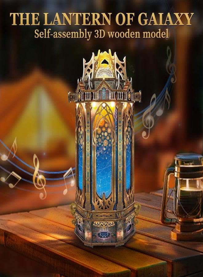 STRUCWOOD 3D Wooden Puzzles for Adults 3D Puzzles Model kit Stress-Relief Toy with Mechanical Rotation Bookshelf Ideal Gift for Adults and Teens- The Lantern of Gaiaxy - Image 2
