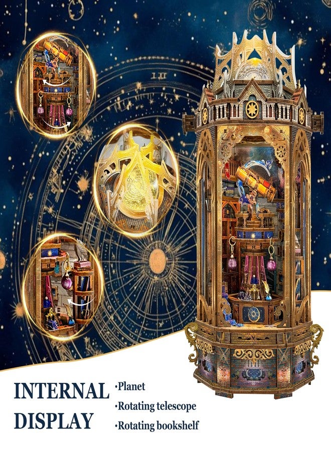 STRUCWOOD 3D Wooden Puzzles for Adults 3D Puzzles Model kit Stress-Relief Toy with Mechanical Rotation Bookshelf Ideal Gift for Adults and Teens- The Lantern of Gaiaxy - Image 5