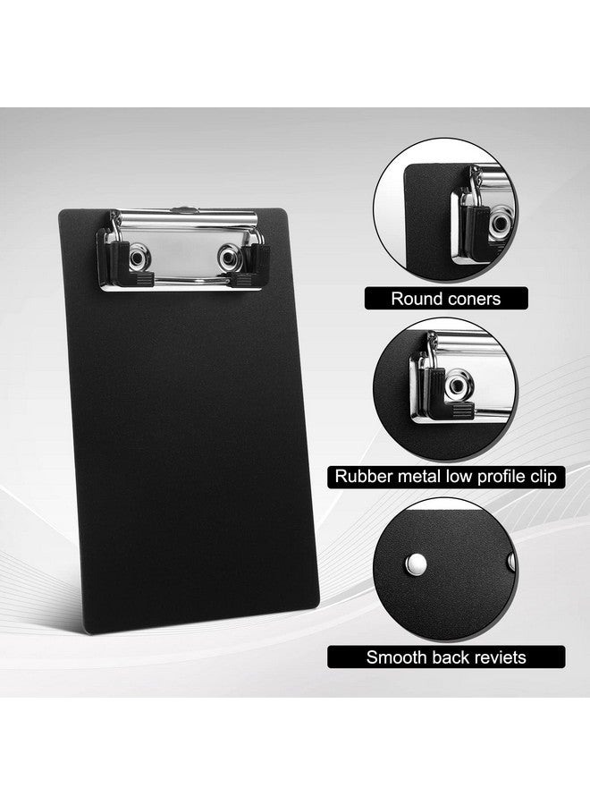 Eersida 12 Pack Mini Clipboards 4 X 6 Inch Small Clipboards Pocket Clipboard Cute Clipboard Plastic Memo Clipboards With Profile Clip For Small Notepads Receipts Tickets (Black) - Image 3