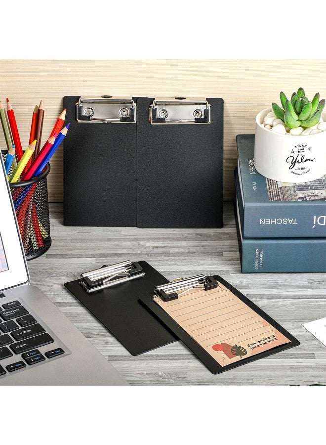 Eersida 12 Pack Mini Clipboards 4 X 6 Inch Small Clipboards Pocket Clipboard Cute Clipboard Plastic Memo Clipboards With Profile Clip For Small Notepads Receipts Tickets (Black) - Image 4