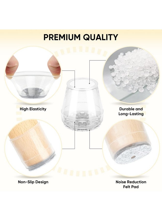 Baleine BALEINE 32 Pack Silicone Chair Leg Floor Protectors, Stool Leg Protectors Cap, Non-Slip Chair Leg Caps for Hardwood Floors (Clear & Small, 32 Pack)  - Image 2