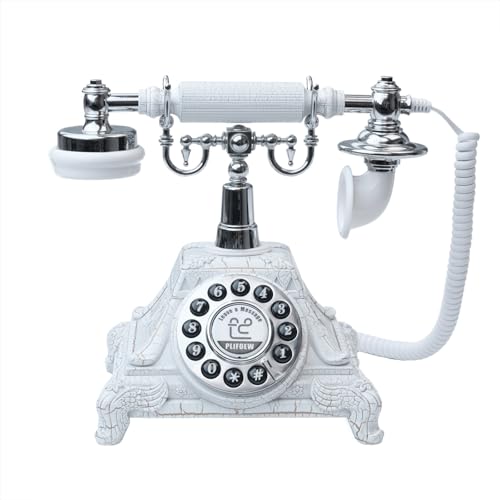 PLIFOEW Audio Guest Book Wedding Phone,Audio Guestbook Phone Vintage Style Audio Message Voicemail for Graduation Retirement Party Birthdays Baby Shower Special Occasions (White) - Image 1