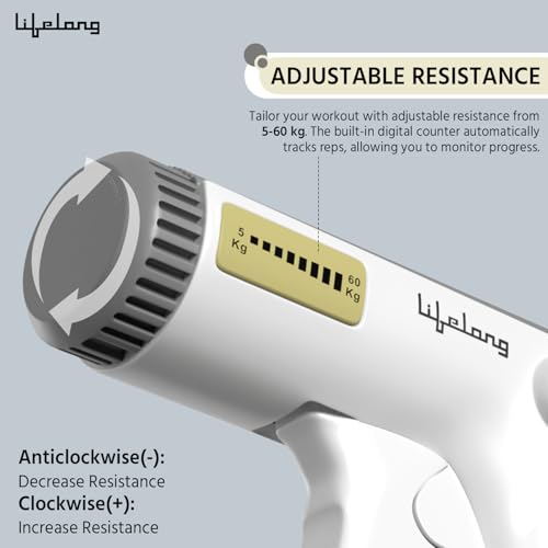 Lifelong Polypropylene Hand Gripper with Counter,Hand Grip for Men&Women,Adjustable Resistance 5-60kg,2in1 Forearm Finger Strengthener,Physiotherapy Equipment for Hand-Forearm Gripper-Finger Exercise - Image 2