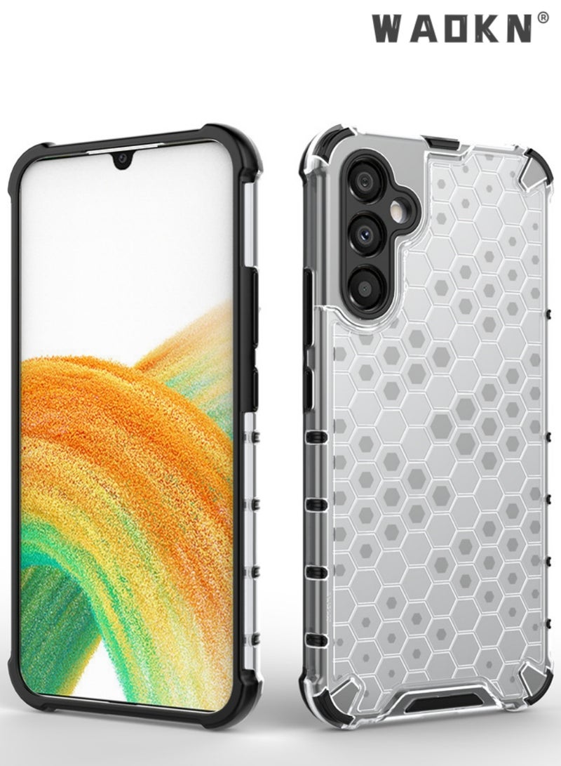 دبليو أيه أو كي أن حافظة شفافة على شكل قرص العسل لسامسونج جالاكسي A55 5G ، ناعمة TPU شفافة سيليكون المطاط الخلفي واقية حالة ماصة للصدمات الزاوية المقواة لسامسونج غالاكسي A55 5G واضح - Image 5