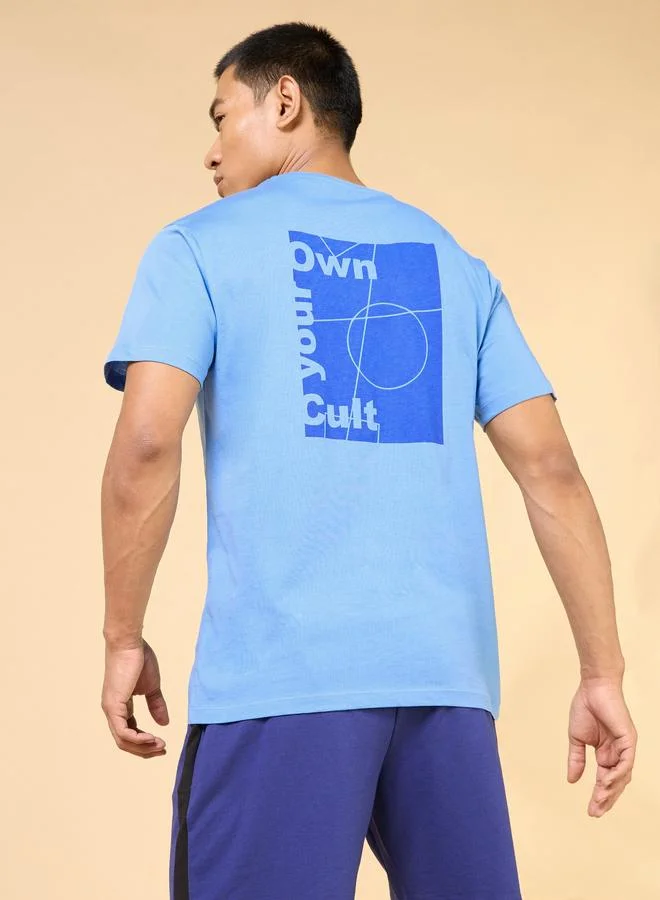 Cult Men Blue Own Your Cult Graphic Print Short Sleeve T-Shirt