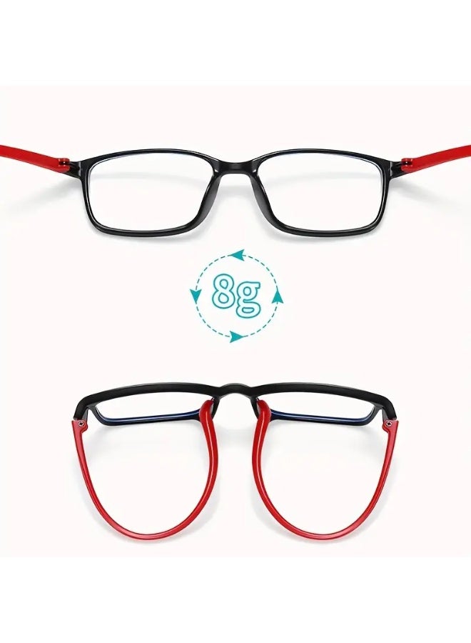 سينت هاوس نظارات بإطار مربع للشباب – أنيقة وخفيفة الوزن، إطار كامل، مضادة للضوء الأزرق ومريحة للعين (تشمل علبة نظارات) - Image 3