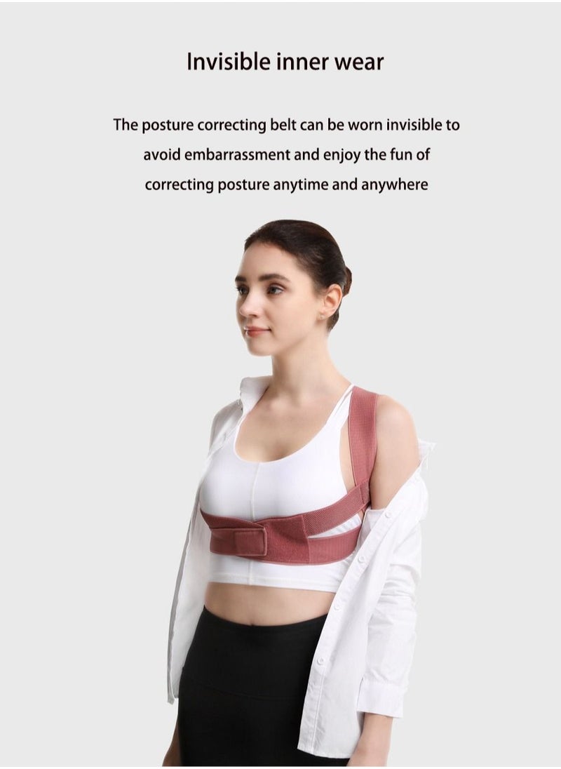 JSDUN - Posture Corrector Back Corrector for Neck, Back and Shoulders Correct Anti Hump Corrector Orthopedic Bra for Scoliosis Kyphosis Back Splint Red, M - Image 1
