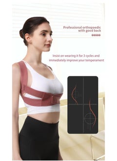JSDUN Posture Corrector Back Corrector for Neck, Back and Shoulders Correct Anti Hump Corrector Orthopedic Bra for Scoliosis Kyphosis Back Splint Red, M  - Image 3