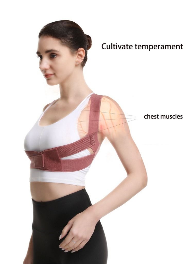 JSDUN - Posture Corrector Back Corrector for Neck, Back and Shoulders Correct Anti Hump Corrector Orthopedic Bra for Scoliosis Kyphosis Back Splint Red, M - Image 1