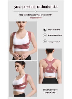 JSDUN Posture Corrector Back Corrector for Neck, Back and Shoulders Correct Anti Hump Corrector Orthopedic Bra for Scoliosis Kyphosis Back Splint Red, M  - Image 4