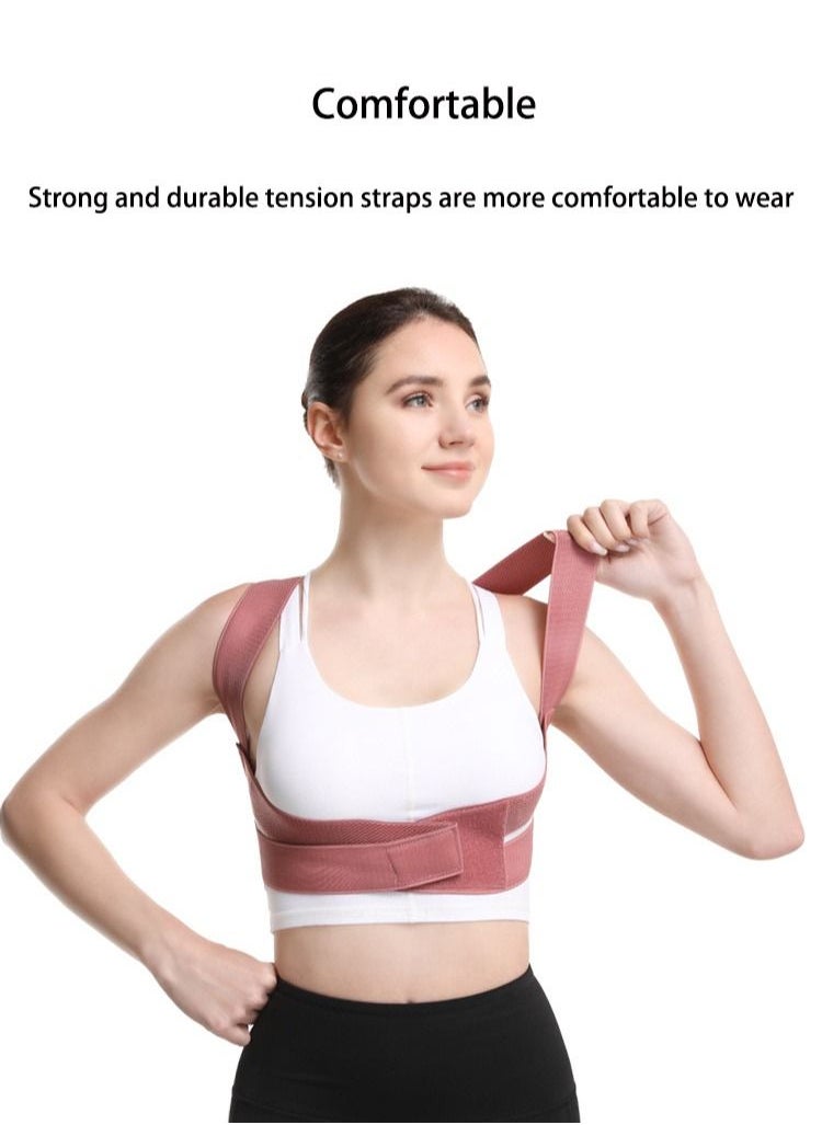 JSDUN - Posture Corrector Back Corrector for Neck, Back and Shoulders Correct Anti Hump Corrector Orthopedic Bra for Scoliosis Kyphosis Back Splint Red, M - Image 1