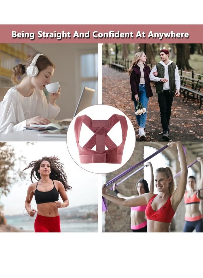JSDUN - Posture Corrector Back Corrector for Neck, Back and Shoulders Correct Anti Hump Corrector Orthopedic Bra for Scoliosis Kyphosis Back Splint Red, M - Image 1
