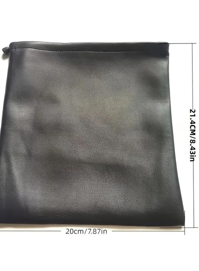 Large Black Headphone Storage Bag With Zipper Closure For Earbuds Accessories - Image 3