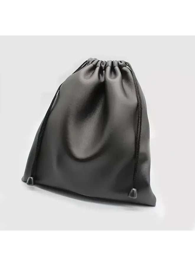 Large Black Headphone Storage Bag With Zipper Closure For Earbuds Accessories - Image 4
