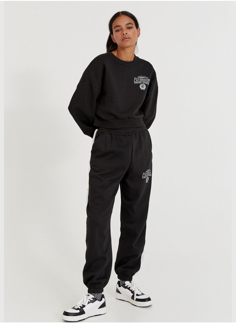 PULL&BEAR Round neck varsity sweatshirt  - Image 4