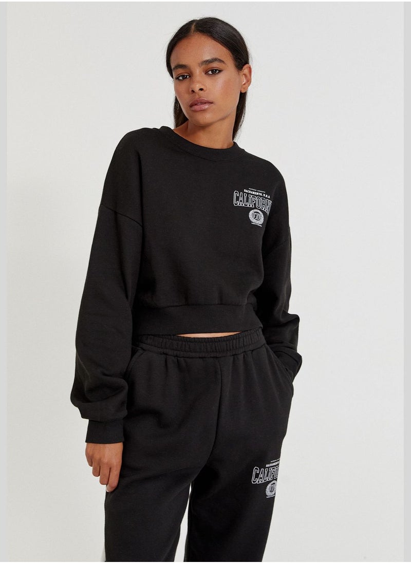PULL&BEAR Round neck varsity sweatshirt  - Image 1