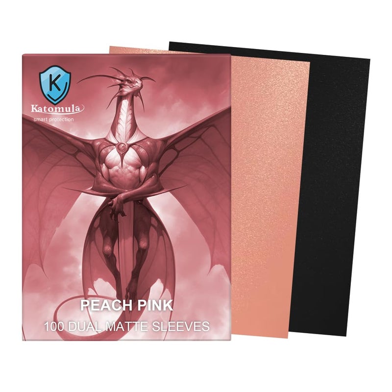Katomula Peach Pink Dual Matte Card Sleeves, Katomula Card Sleeves for MTG, Standard Card Sleeve for MTG, PKM, Flesh & Blood - Image 2