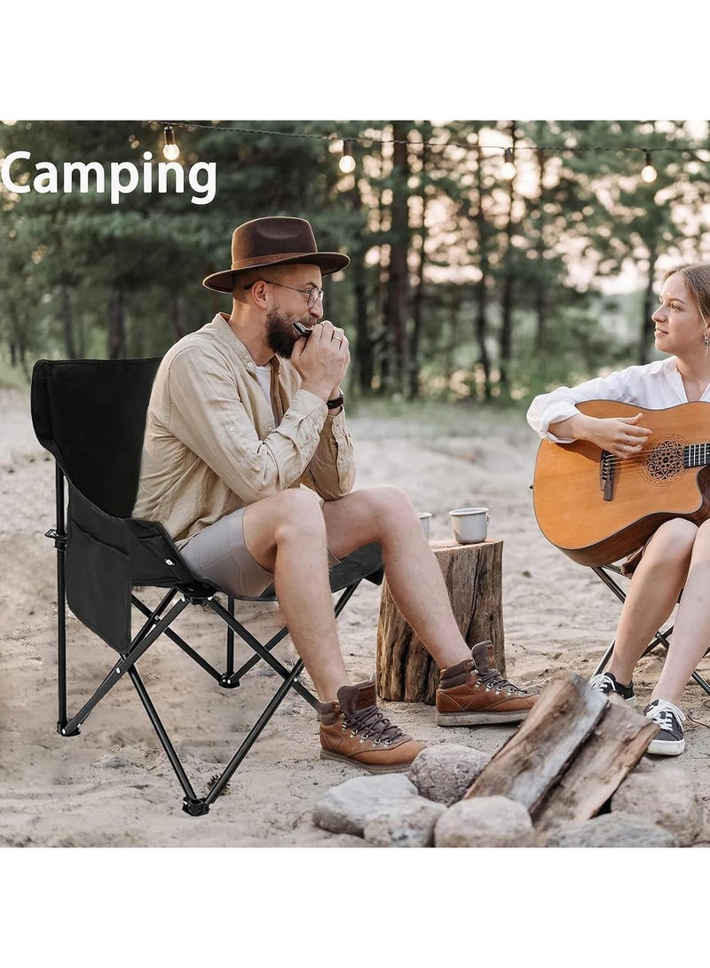 جورونب كرسي Moon القابل للطي، كرسي تخييم خفيف الوزن محمول مع جيب جانبي، كرسي ظهر قابل للطي متين للغاية للمشي لمسافات طويلة في الهواء الطلق والسفر على الشاطئ مع حقيبة حمل، يدعم حتى 300 رطل - Image 4