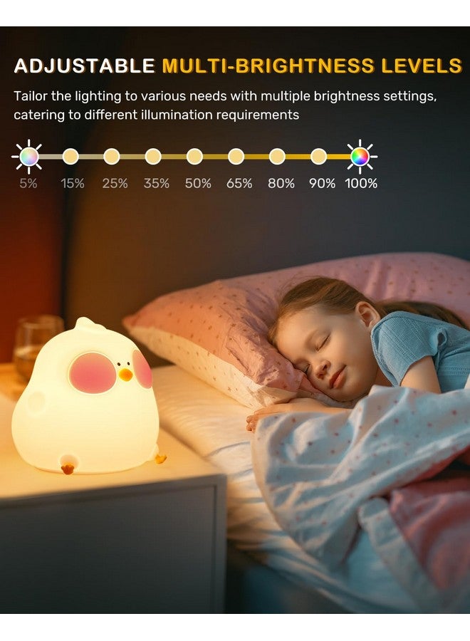 Luditek Luditek Chick Lamp Cute Room Decor, Silicone Dimmable Light up Ornaments for Easter Christmas Decorations Indoor Bedroom Table Desk Office Fun Gifts for Women Girls Baby Toddler - Image 2