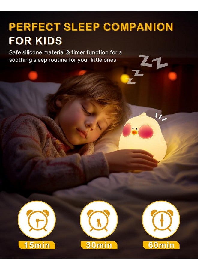 Luditek Luditek Chick Lamp Cute Room Decor, Silicone Dimmable Light up Ornaments for Easter Christmas Decorations Indoor Bedroom Table Desk Office Fun Gifts for Women Girls Baby Toddler - Image 5