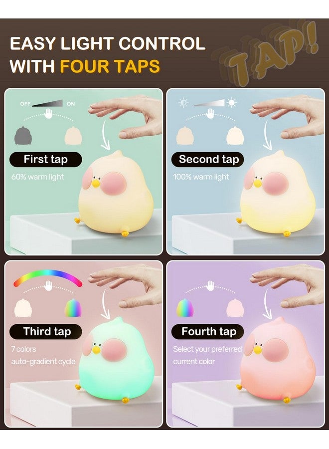 Luditek Luditek Chick Lamp Cute Room Decor, Silicone Dimmable Light up Ornaments for Easter Christmas Decorations Indoor Bedroom Table Desk Office Fun Gifts for Women Girls Baby Toddler - Image 3