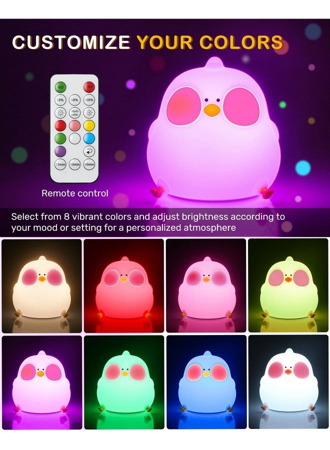 Luditek Luditek Chick Lamp Cute Room Decor, Silicone Dimmable Light up Ornaments for Easter Christmas Decorations Indoor Bedroom Table Desk Office Fun Gifts for Women Girls Baby Toddler - Image 4