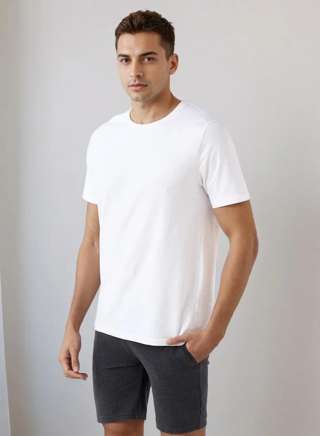 سبلاش فيڤ طقم ملابس نوم رجالي قطني برباط