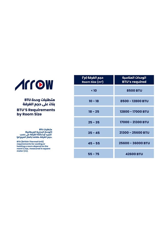 Arrow - WINDOW AC 21450 BTU COOLING ONLY,  White color | Mechanical Controller |RO-24WHC - Image 1