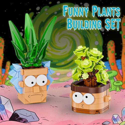 JAKI Botanicals Funny Cartoon Plants Building Toy Set Interchangeable Pot Design Desk Decor Birthday Gift Idea for Young Gardeners Artificial Indoor Plant Play Display for Kids Girls and Boys 12 - Image 5