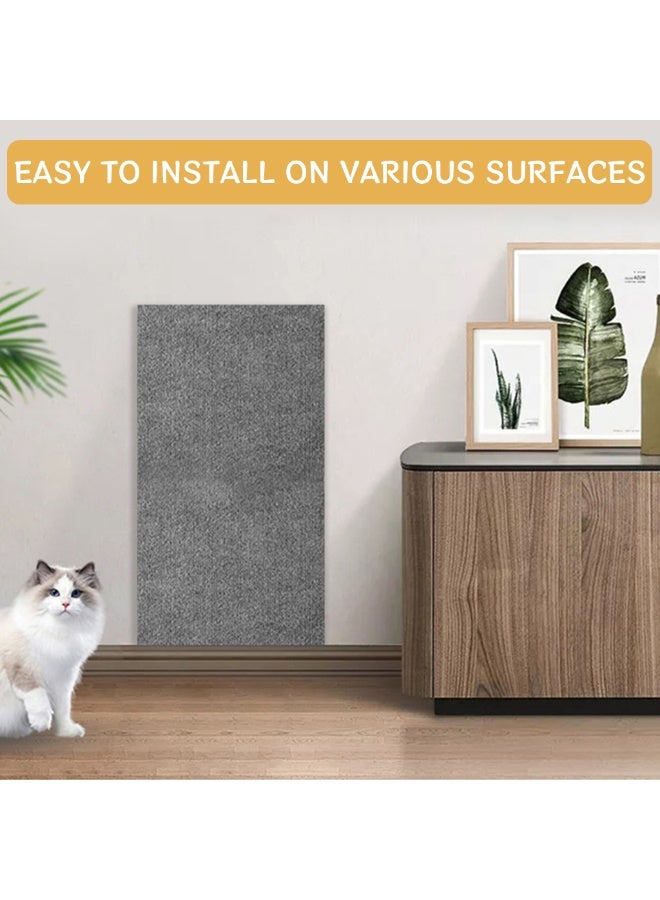 هاسذيب HASTHIP® حصيرة خدش للقطط، 100x30 سم حصيرة خدش ذاتية اللصق للقطط حصيرة حماية للأثاث حصيرة قابلة للخدش وسادة سجاد للقطط مقاومة للاهتراء لحصيرة الأرضية والأرضية والجدار والأريكة - رمادي - Image 3
