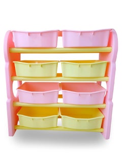Home Elements Kids Multi-Bin Toy Organiser Storage Rack Multi Colour  - Image 1