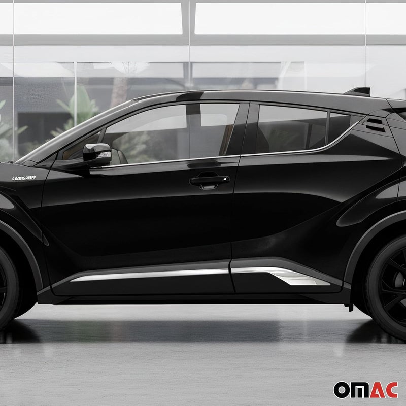 OMAC Side Door Streamer Trim Cover Body Side Protector Molding for Toyota C-HR 2018-2023, 4 Pcs, Stainless Steel, Chrome - Image 2