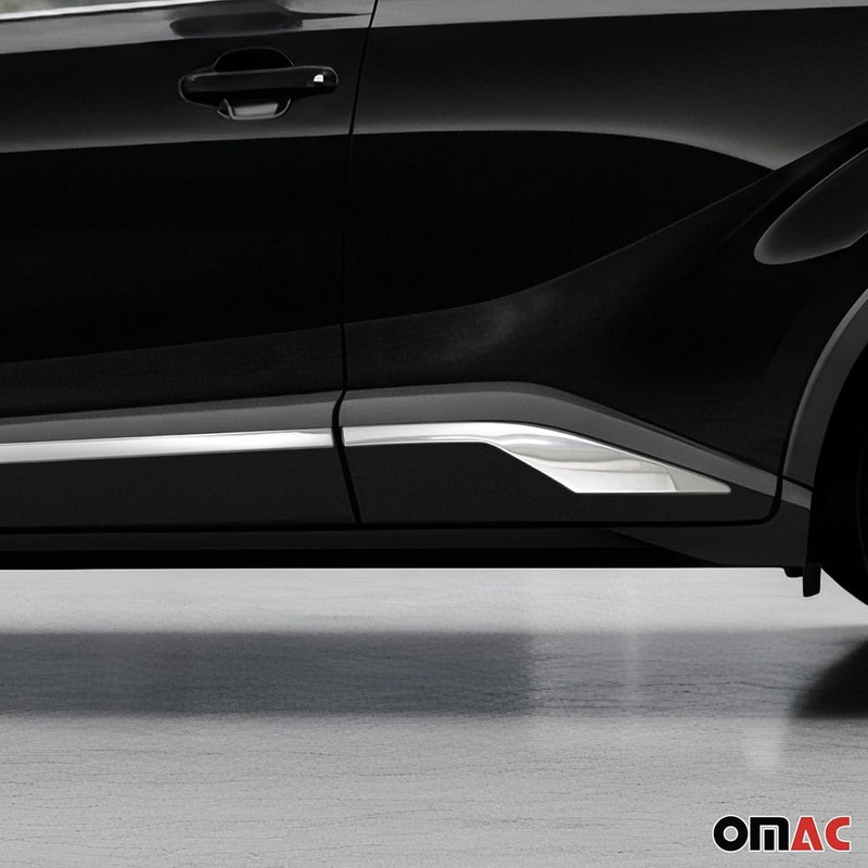 OMAC Side Door Streamer Trim Cover Body Side Protector Molding for Toyota C-HR 2018-2023, 4 Pcs, Stainless Steel, Chrome - Image 3