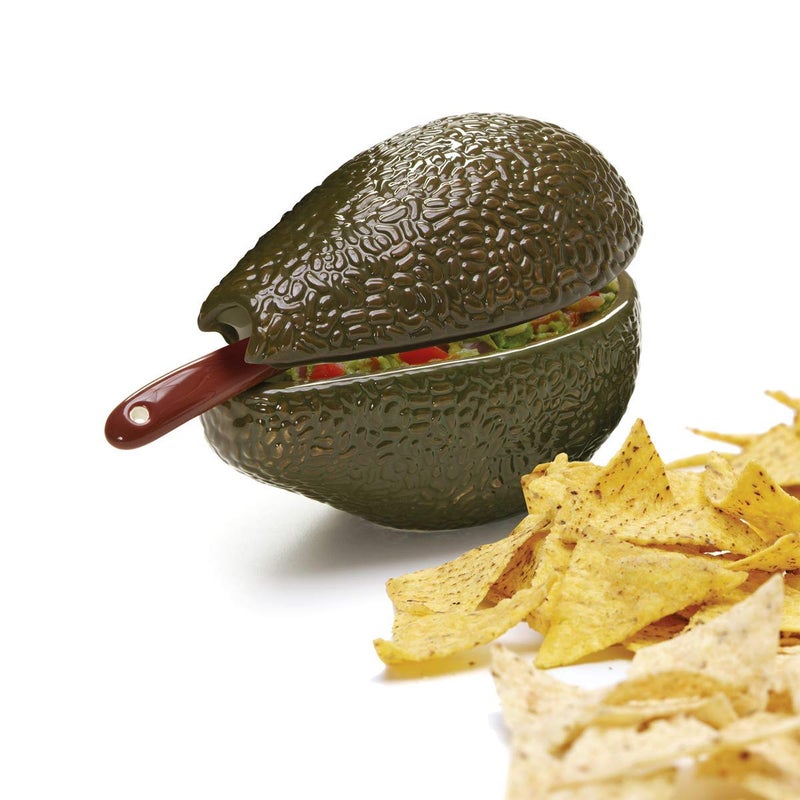 Progressive Prepworks by Progressive Guacamole Bowl with Spoon - Great for serving Homemade Guacamole, Avocado Dip, Guacamole Serving Tray , Black, 4 - Image 2