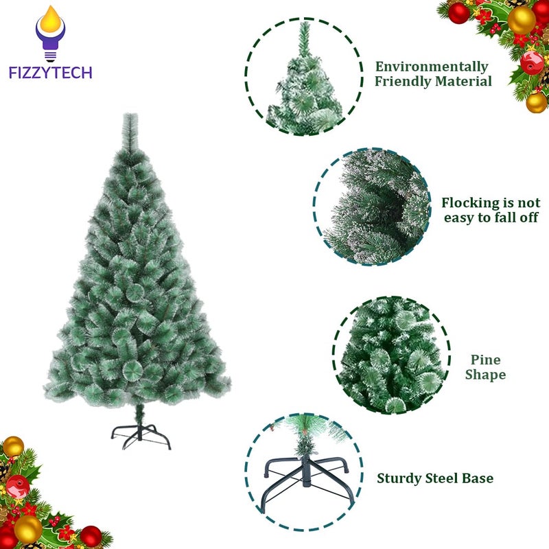 fizzytech fizzytech Artificial 4 Feet Christmas Snow Pine Tree with 160 Hinged Branches Solid Metal Legs Material Xmas Miniature Tree for ChristmasNew YearFestivalHome Decoration  - Image 3