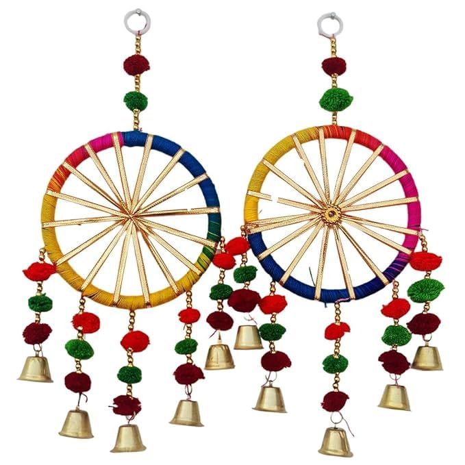 M2 Look 5 Pcs Wedding Umbrella and 6 Colourful Hanging Chakhri for Sangeet, Haldi & Mehendi Decoration - Image 5