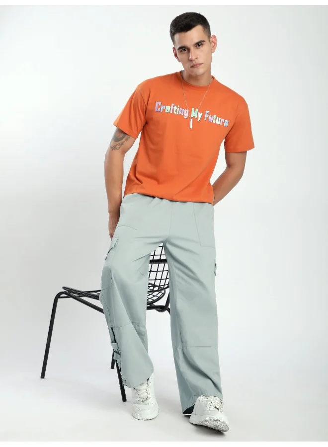 Beyoung Mist Grey Zippered Cargo Pants