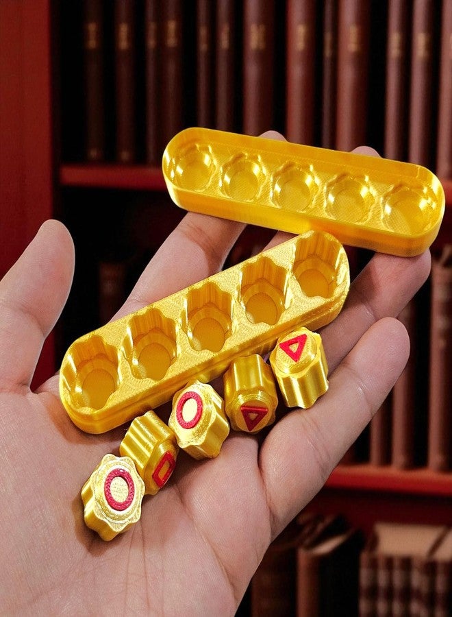 Sentosa 5 Weighted Korean Jack (6g Each) Squid Gong-Gi Game Set Shiny Gold Stones and Storage Box Traditional Toy Set Gonggi Skill Game - Image 3