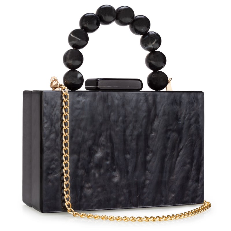 Fashion Generous Ladies New Pearlescent Acrylic Dinner Bag Beaded Wrist Portable Wedding Gift Bag - Image 1