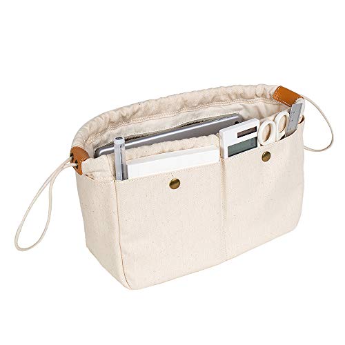 YONBEN Cotton Canvas Lady Women Travel Handbag Organizer Insert for Tote Handbag - Image 1