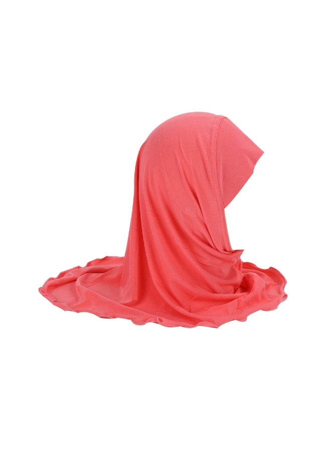 NIBEMINENT Girls Hijab Muslim Kids Scarf Headwear Solid Color for 2-6 Years Ready to Wear - Image 1